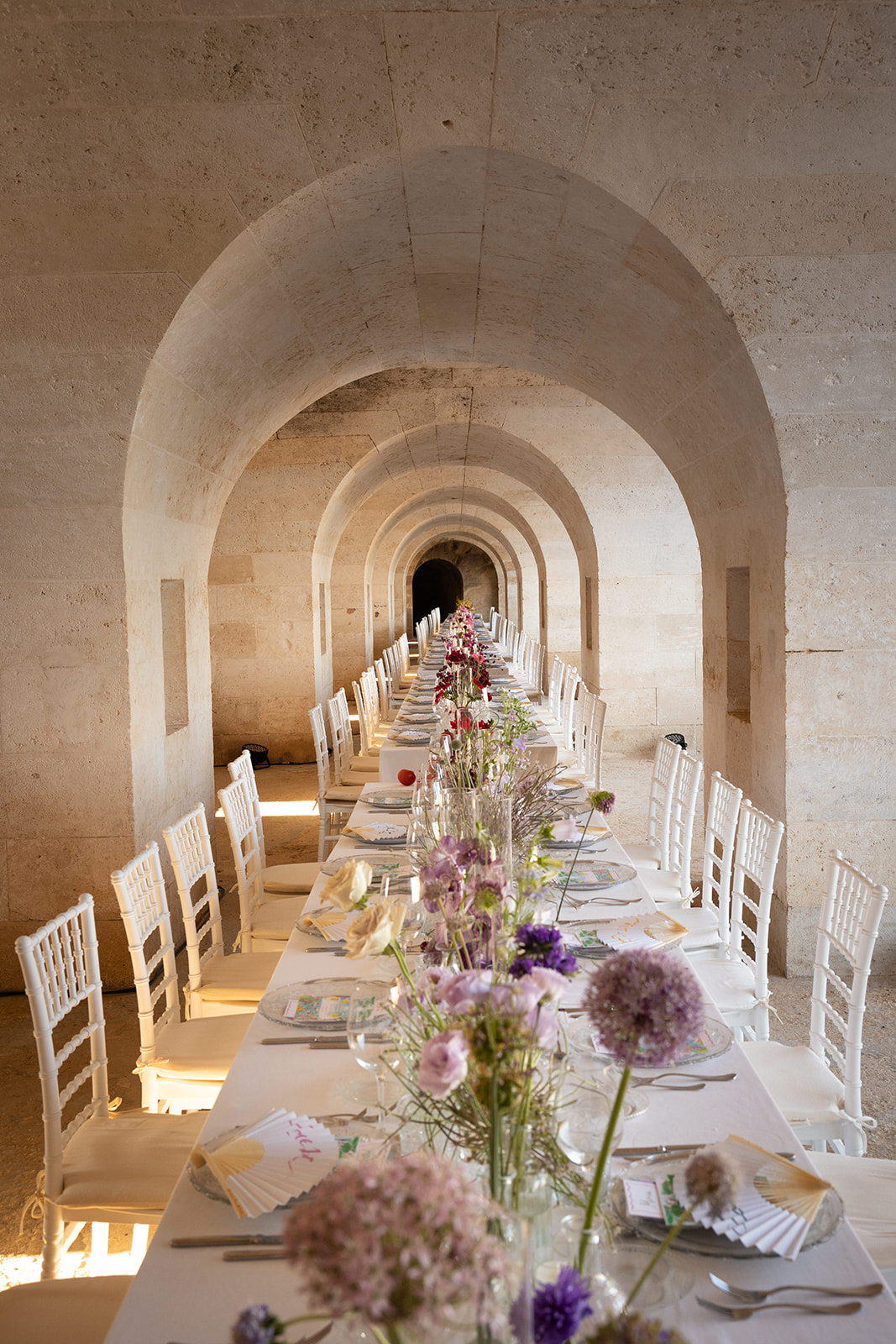 detail of a flower deco on a large table in La Mola , Menorca, taken by Sus Pons